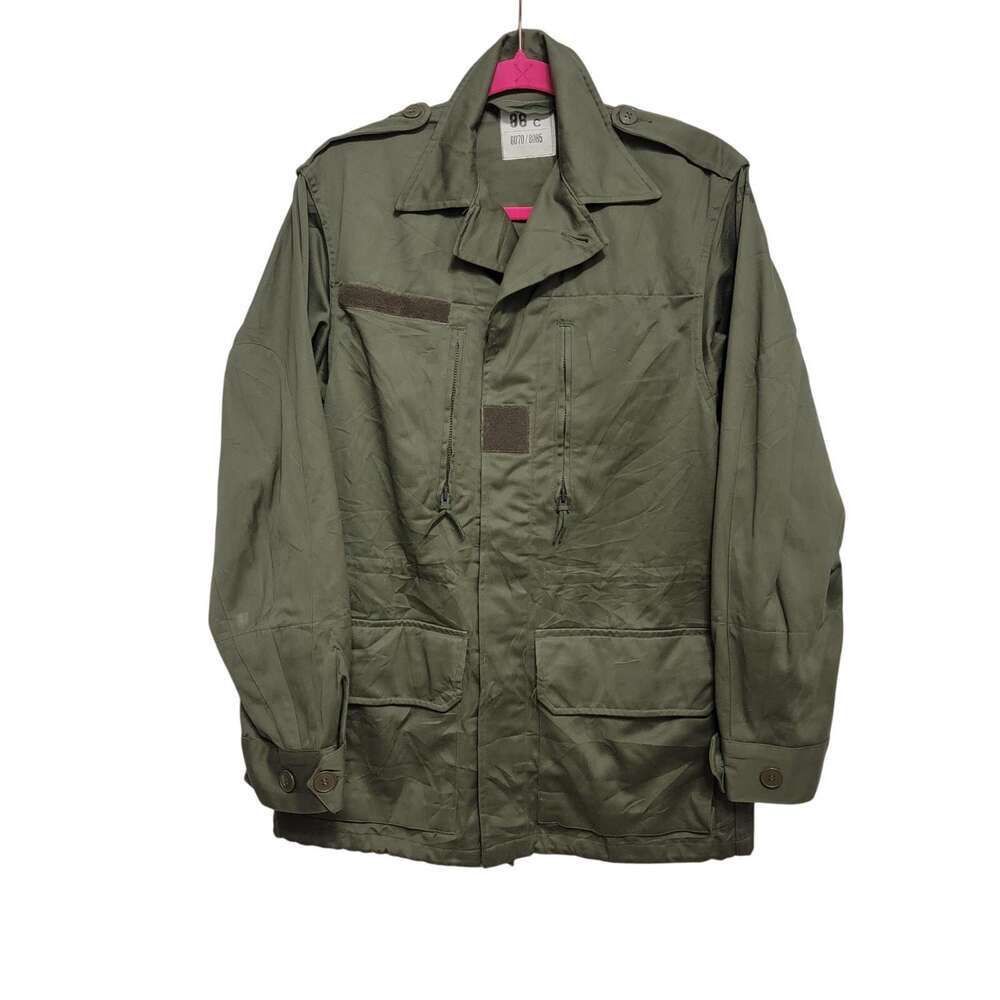 Vintage French Army Field Jacket Canvas Pockets Fits S/M Military